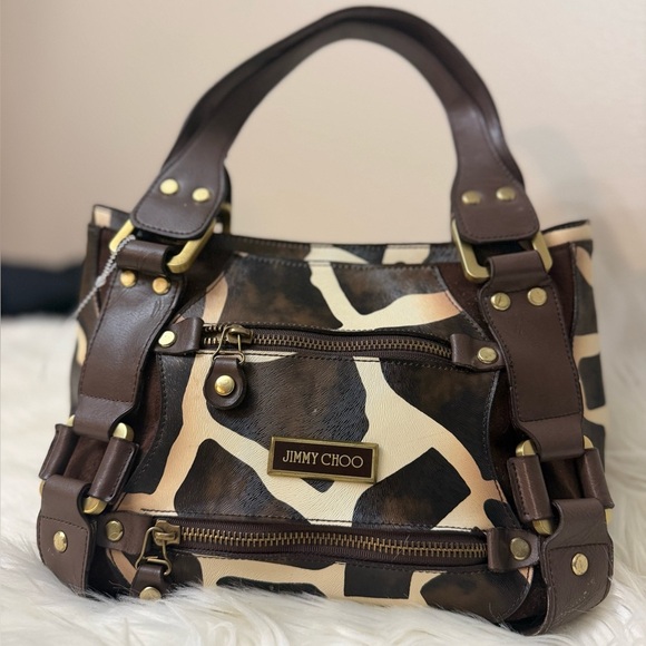 Jimmy Choo Handbags - Vintage Jimmy Choo Giraffe Print Shoulder Bag